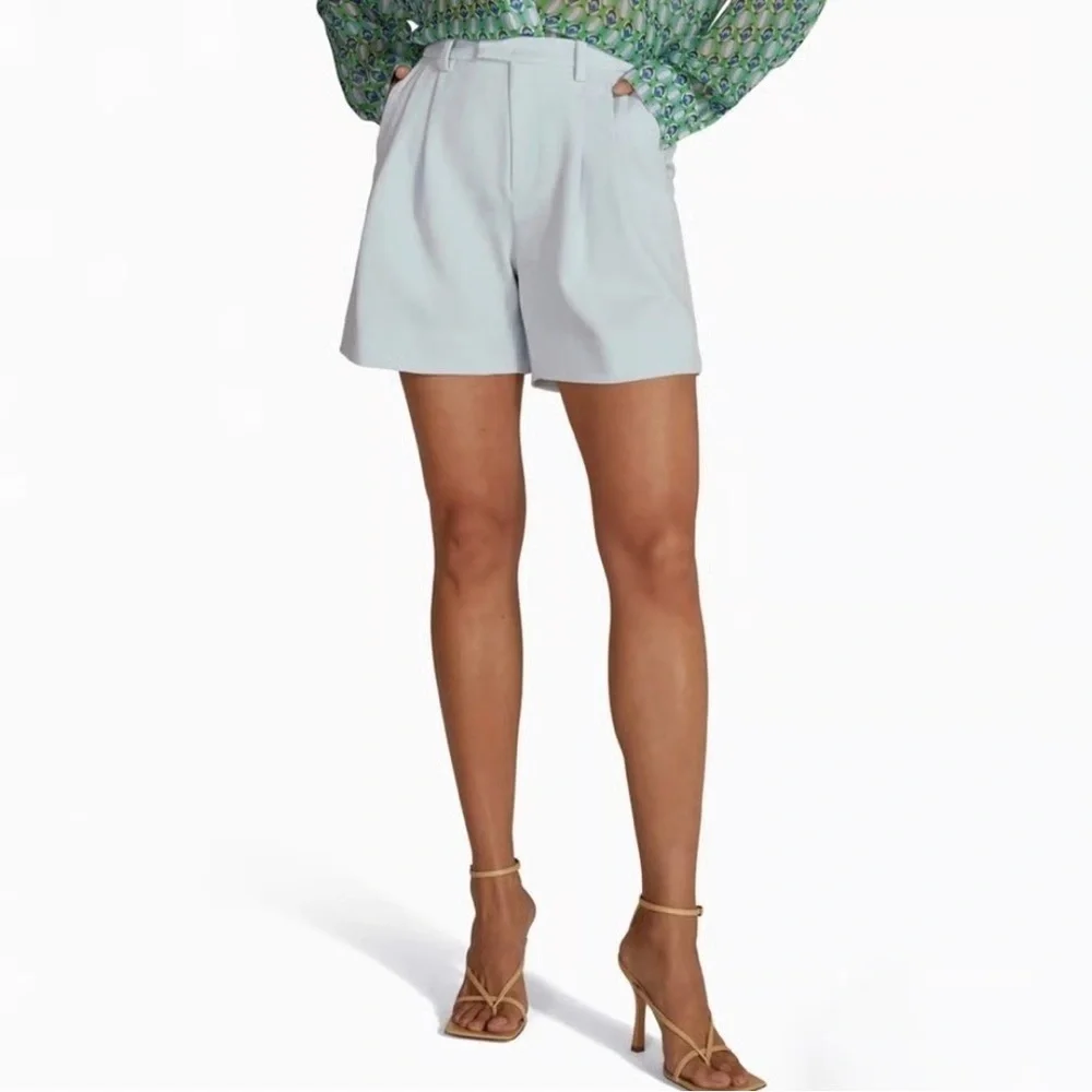 New Favorite Daughter The Agnes Short Pleat Front Pastel Blue High Rise Sz 14